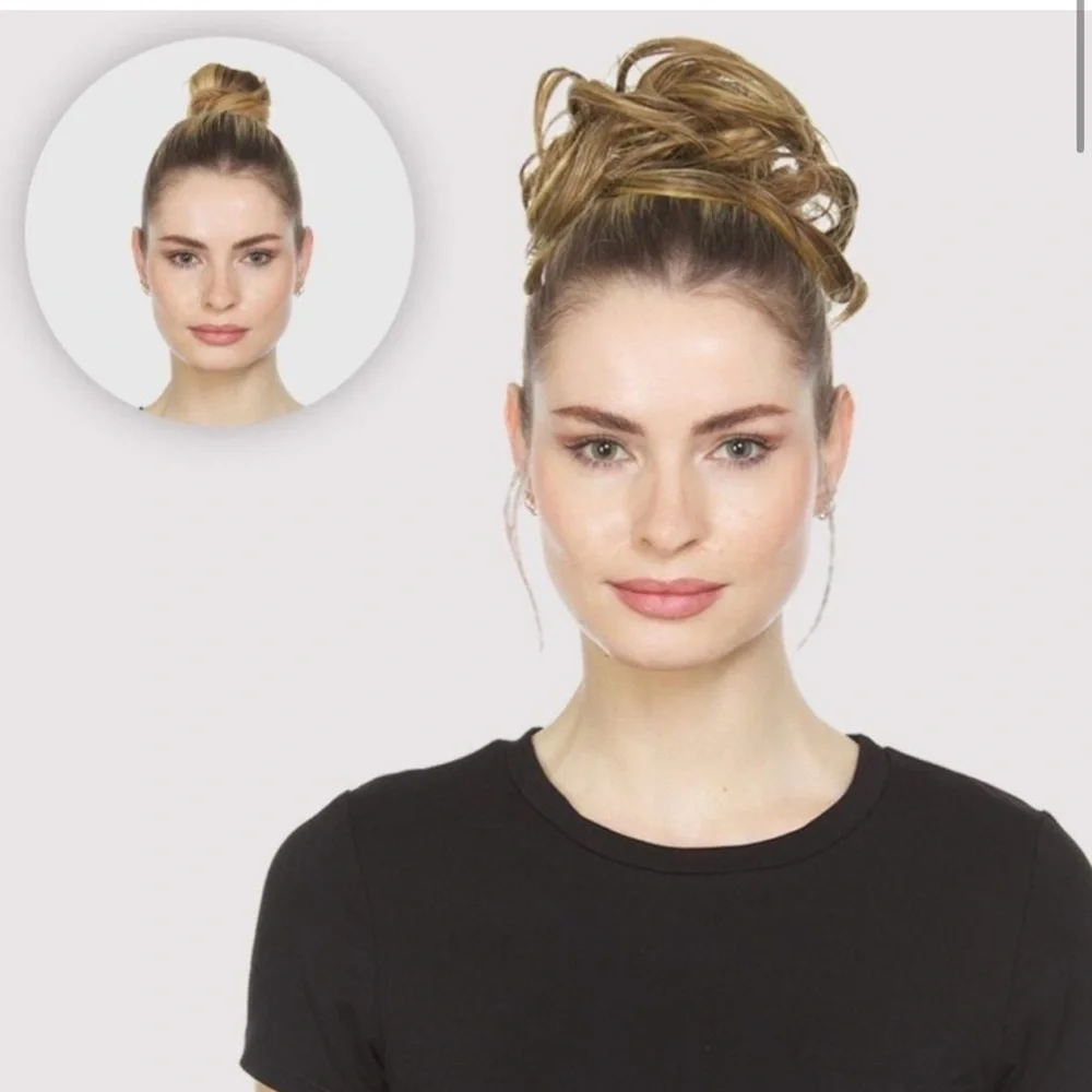 NEW JuvaBun Fake False Hair Bun Dark Blande